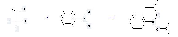 Dichlorophenylphosphine can be used to produce phenyl-phosphonous acid diisopropyl ester at the ambient temperature
